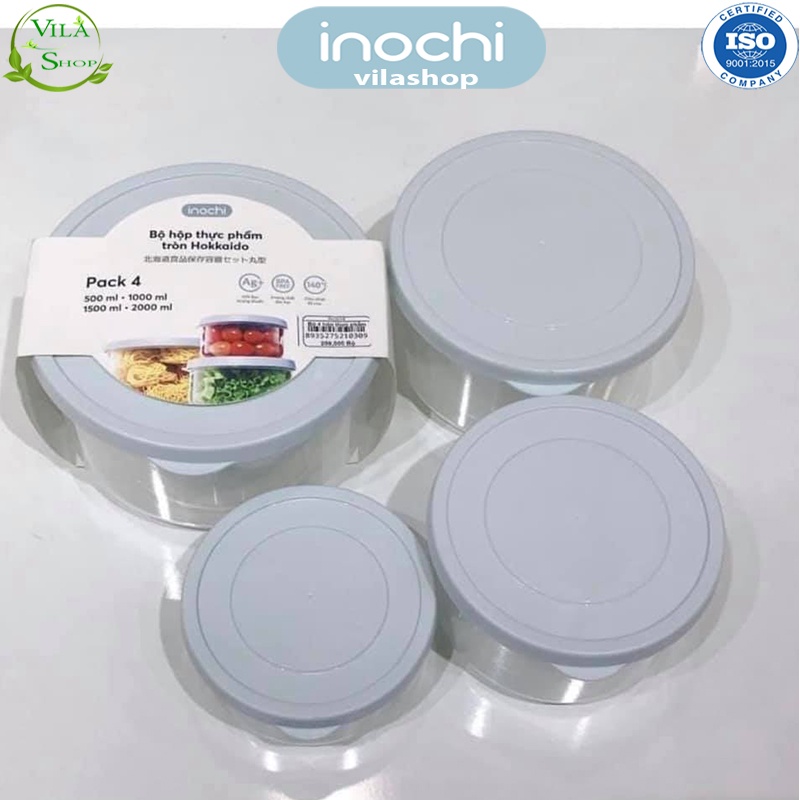 [ 6 Size ] Hộp Thực Phẩm, Hộp Nhựa Hình Tròn Cao Cấp Inochi - Không Mùi Nhựa Sử Dụng An Toàn Trong Lò Vi Sóng