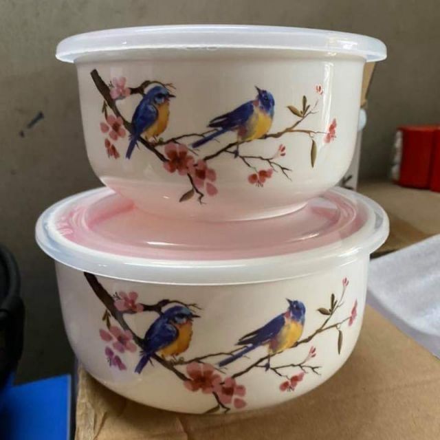 🌸🌸Bộ thố sứ 2 cái nắp hút chân không