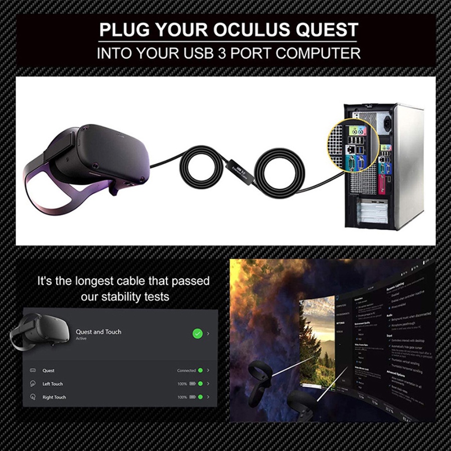 Dây Cáp Oculus Quest 2 Link USB-C Quest Link USB3.2 Gen1 Oculus VR Type-C