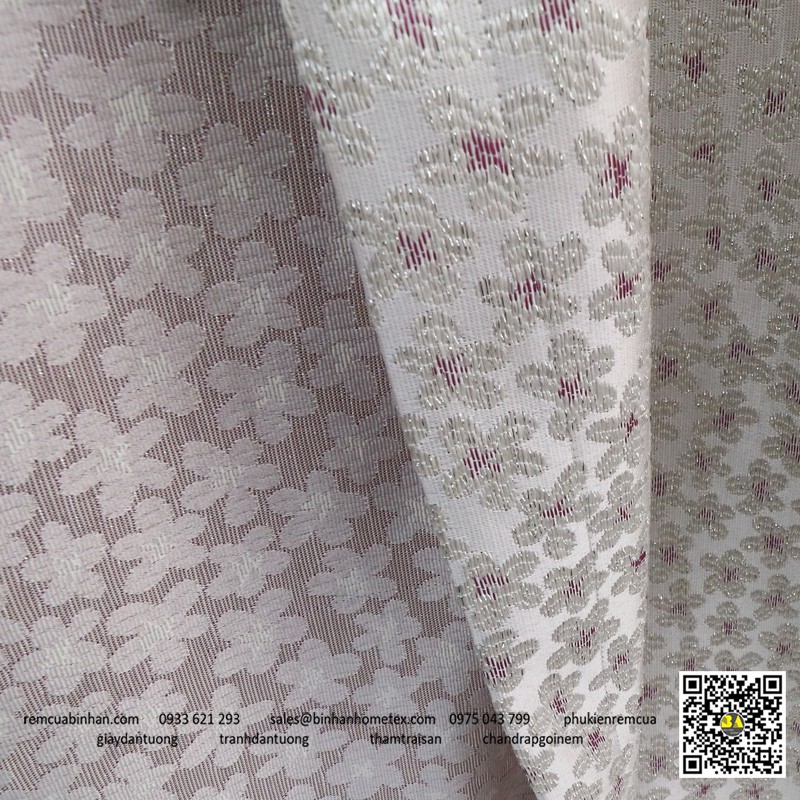 Vải may rèm cửa họa tiết hoa nhí màu tím nhạt phối hoa tím đậm lãng mạn nhẹ nhàng Vải màn cửa giá rẻ