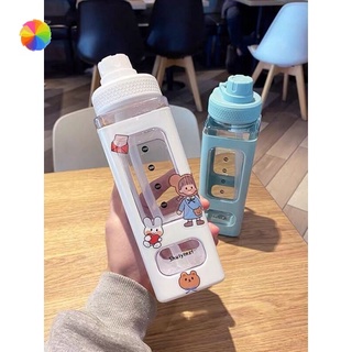 Bình nước thể thao hình vuông chống rò rỉ
