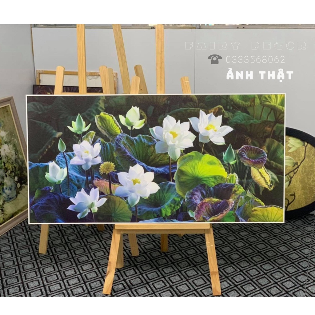 Tranh Treo Tường canvas, Hoa sen,tranh decor phòng khách,phòng ngủ,cầu thang đẹp⚡FREE SHIP⚡giá rẻ