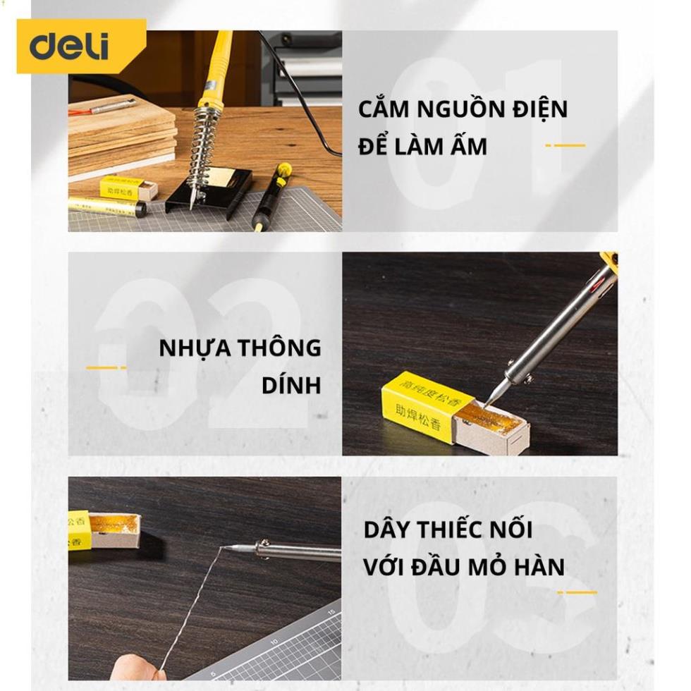[LIFEDL157] Bộ Mỏ Hàn Điện Deli 7 Chi Tiết Chính Hãng Chất Lượng Cao 40W Sử Dụng Đa Năng, Tiện Ích - DL393007 .