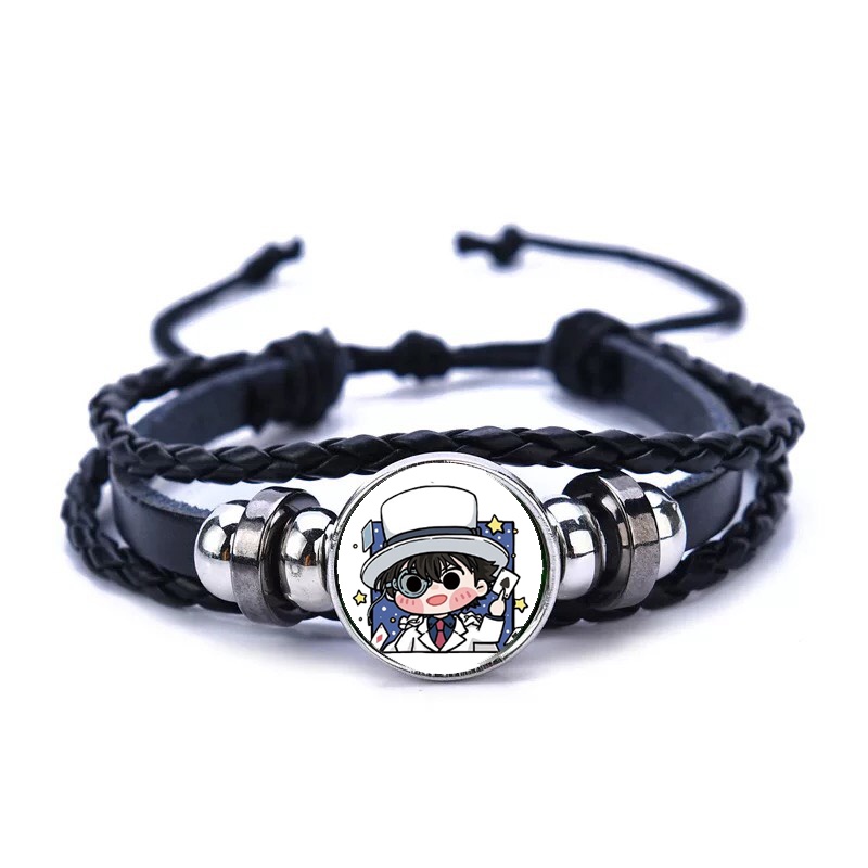 Vòng tay da lộn in hình nhân vật CONAN KAITO KID Thám tử lừng danh anime chibi tiện lợi xinh xắn thời trang