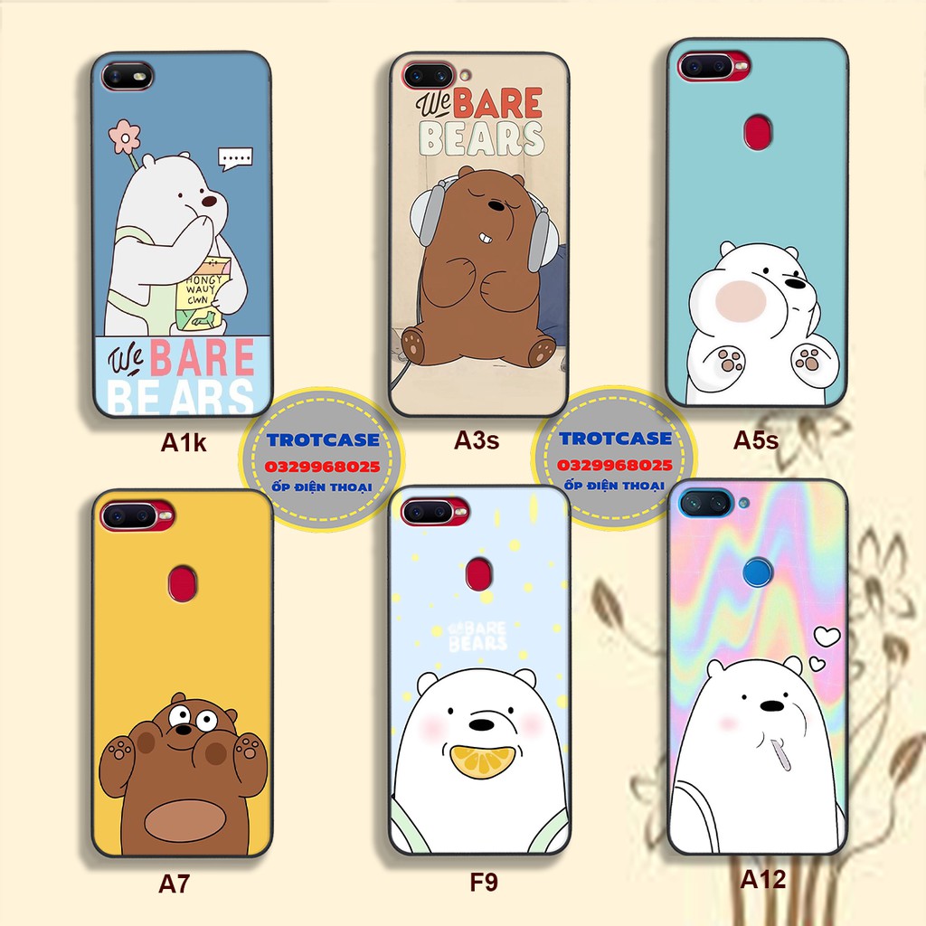 Ốp lưng điện thoại OPPO A1K/A3S/A5S/A12/A7/F9 - in hình những chú gấu xinh đẹp , chất lượng