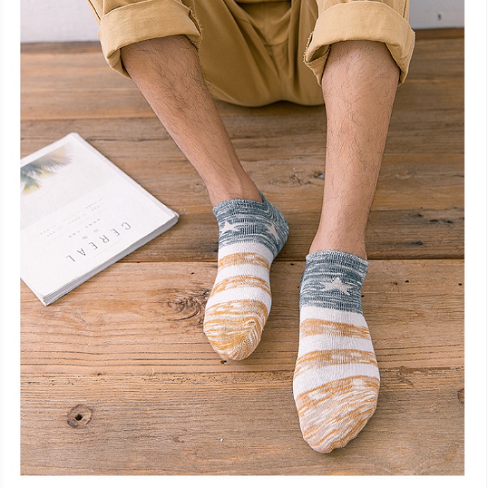Set 5 đôi tất cotton cổ thấp phong cách đơn giản tiện dụng cho nam