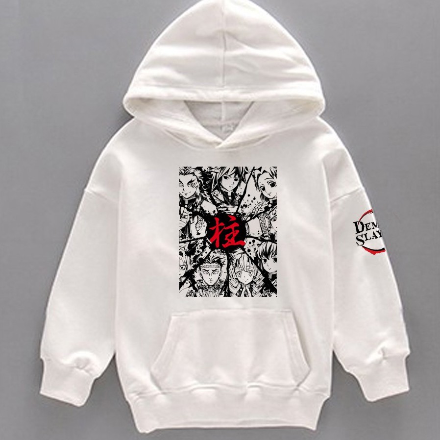 Áo hoodie / Áo nỉ trẻ em in hình các trụ cột thanh gươm diệt quỷ form rộng