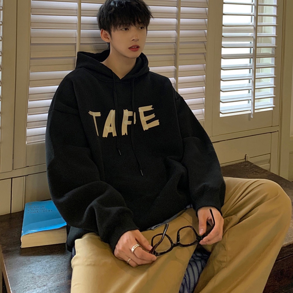 Áo Hoodie Oversize Form rộng Unisex Tape