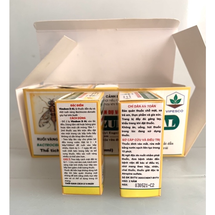 CHẾ PHẨM DẪN DỤ VÀ DIỆT RUỒI VÀNG ĐỤC TRÁI - VIZUBON - D