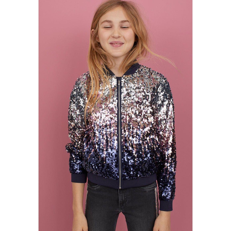 A436 - Áo khoác sequin Hm bé gái