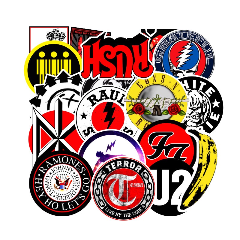 Set 100/50 miếng dán chủ đề nốt nhạc chống thấm nước trang trí điện thoại/máy tính