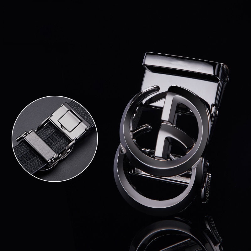 [Size 3.5cm]-Đầu Khóa Thắt Lưng Nam Cao Cấp Chữ G/Mặt Thắt Lưng Khóa Tự Động, Màu Đen/Xám/Trắng DLKCGT-11
