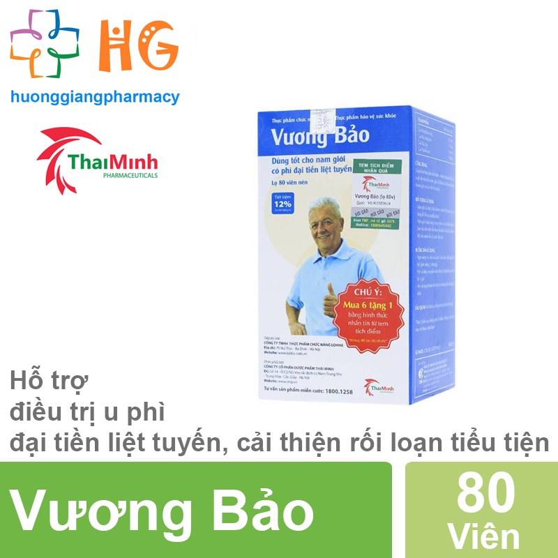 Vương Bảo ✅ Hàng Chính Hãng 100% - Hỗ trợ làm giảm tiểu đêm, tiểu buốt, tiểu rắt, tiểu không hết, tiểu nhiều lần
