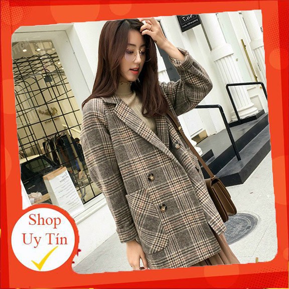 áo dạ kẻ nữ, áo 2 lớp dày dặn hottren năm 2021 | BigBuy360 - bigbuy360.vn