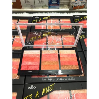Phấn Bắt Sáng Highlight Odbo It's A Must Love Highlight & Shimmer Palette ( 2 tone hồng và cam)