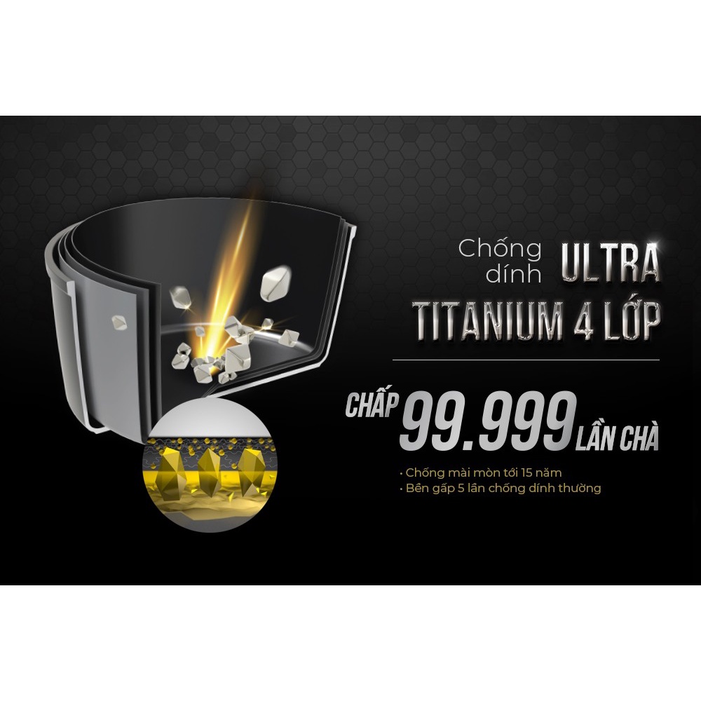Nồi chống dính ULTRA TITANIUM SUNHOUSE ST2210B-18-20-24 kích thước 18cm 20cm 24cm chính hãng cao cấp