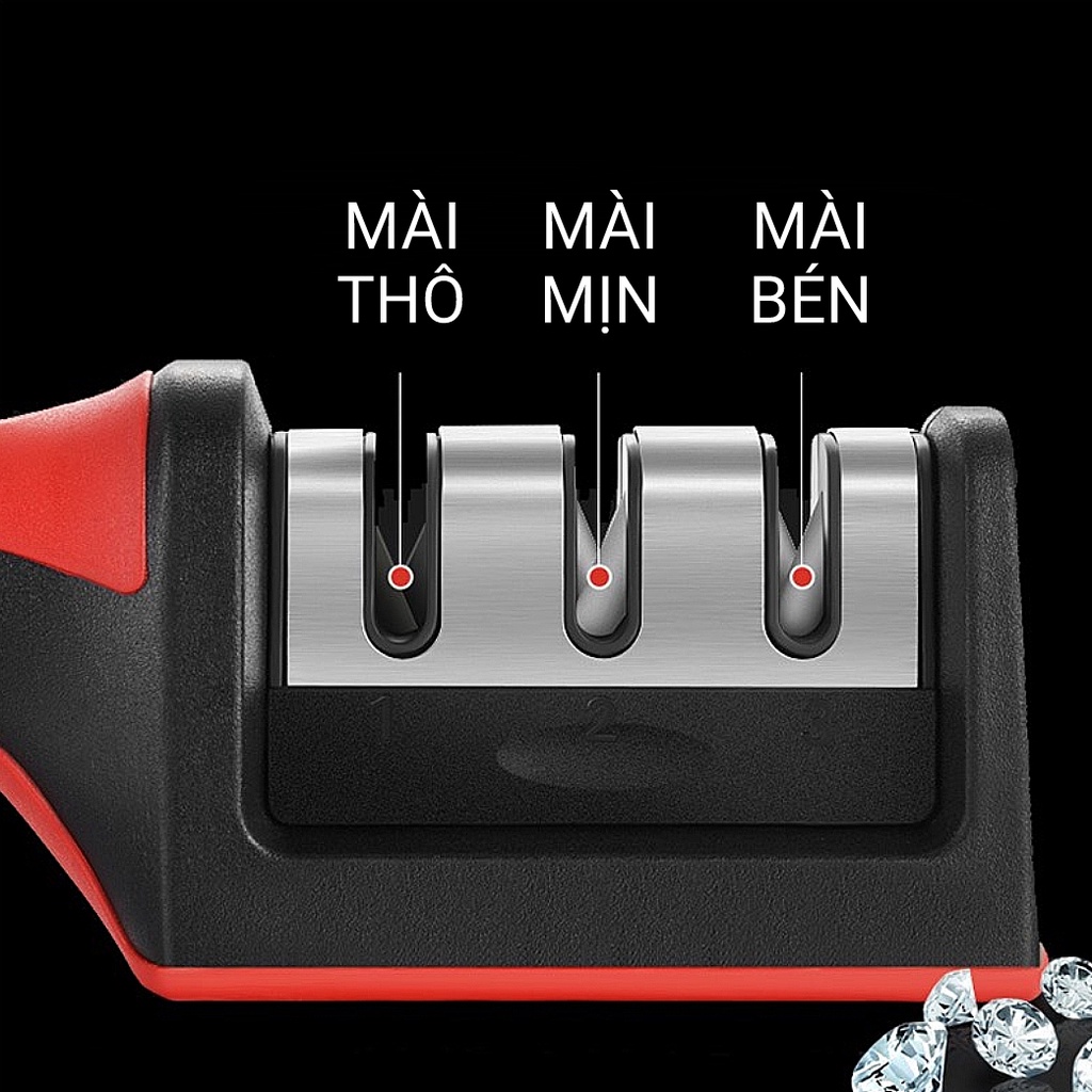Dụng Cụ Mài Dao Kéo 3 Khe 3 Rảnh Đa Năng Có Tay Cầm