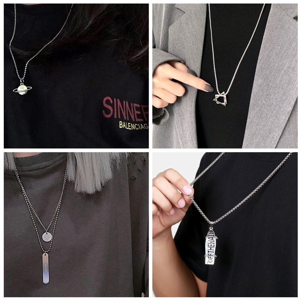 Vòng cổ Dài Bằng Thép Không Gỉ Phong Cách Hip Hop Thời Trang Cho Nam Và Nữ