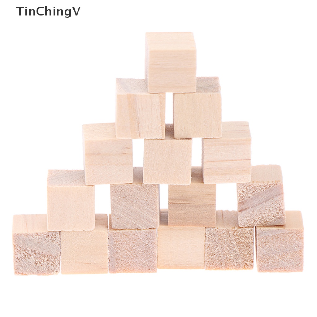 Set 100 Khối Gỗ Vuông Trơn Chưa Hoàn Thành Dùng Làm Đồ Gỗ DIY