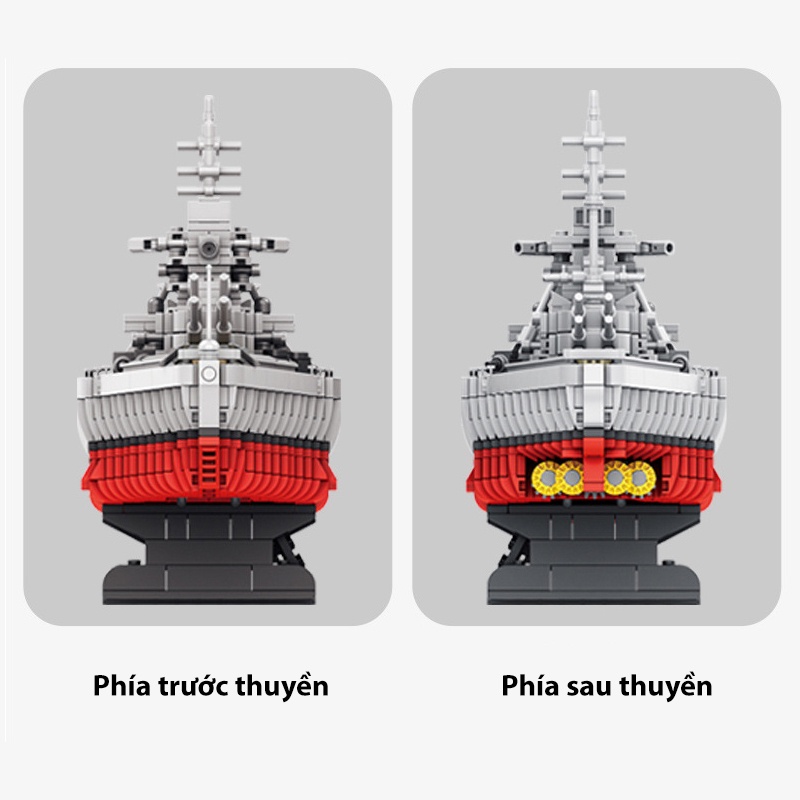 Đồ chơi Lắp Ráp Tàu chiến hạm Đức, Panlos 637004 Bismarck Class Battleship, Xếp hình thông minh