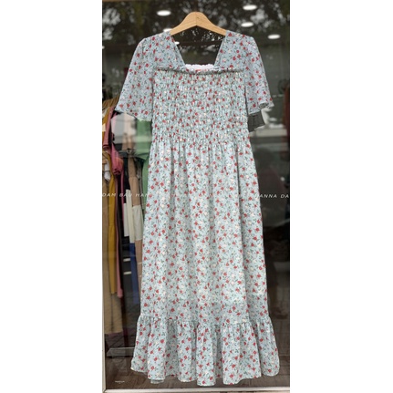 [SIZE 40-85KG] Đầm bầu maxi voan hoa mềm mát co dãn kiểu dễ thương fom dài có size bầu 85kg vẫn thoải mái mát mẻ