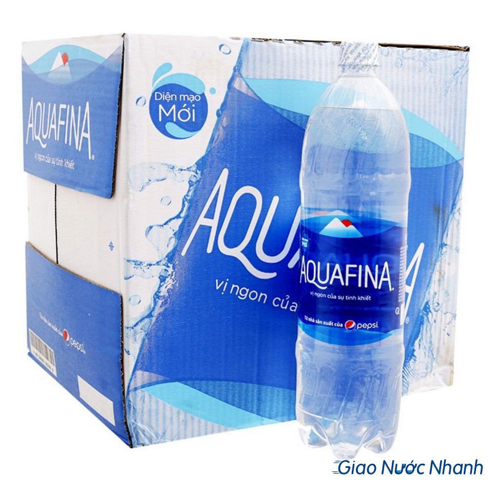 Thùng 12 chai nước tinh khiết Aquafina 1.5L - Freeship xtra giao nhanh trong 1h với Nowship &amp; Grab