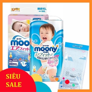 BÁN LỖ- Combo 2 Bịch Tã - Bỉm Dán/Quần Moony NB90/S84/M64/L54/M58/L44/XL38 -