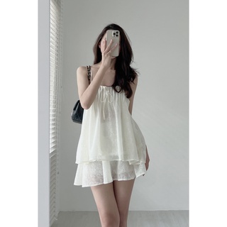 S9295 Set áo ren 2s mix chân váy xòe Audrey