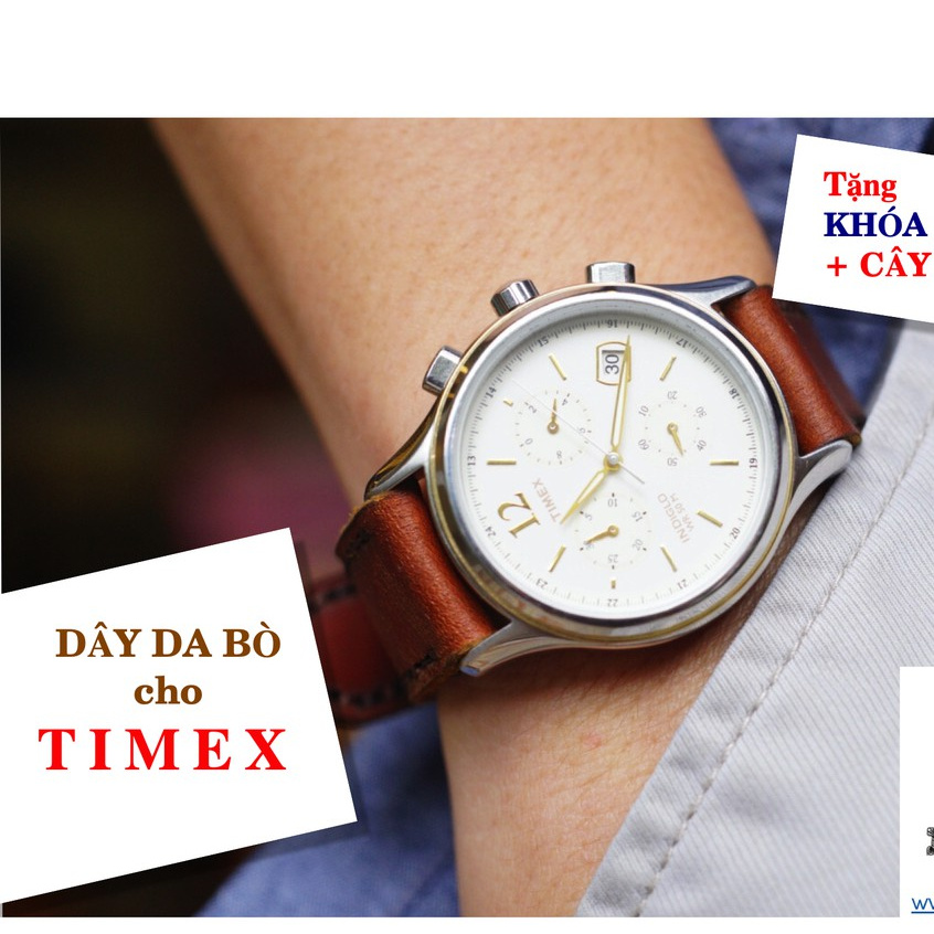 Dây đồng hồ RAM Leather vintage cho Timex da bò thật cao cấp