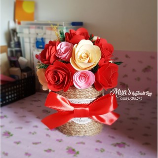 Chậu hoa hồng giấy - Handmade Roses 🌹🌹