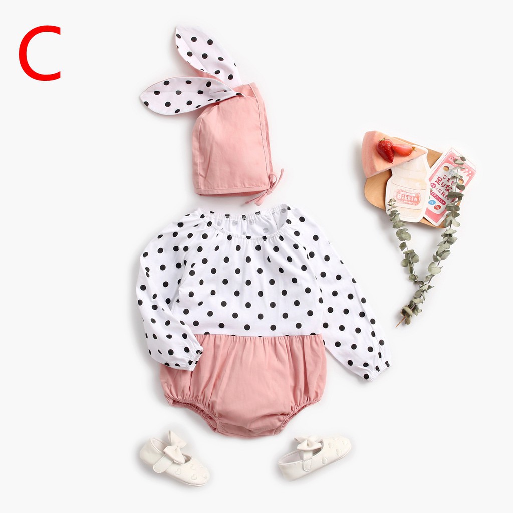 Áo Liền Quần Sanlutoz Tay Dài Họa Tiết Chấm Bi Dễ Thương Cho Bé Gái