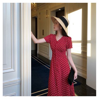 *❣️FREESHIP❣️Đầm Vintage Chấm Bi