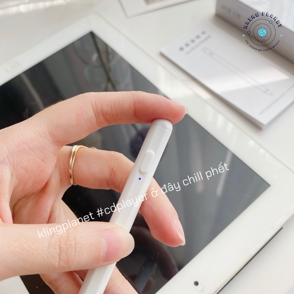 [TẶNG KÈM BAO DA HANDMADE] Bút cảm ứng STYLUS PENCIL GEN5 màu trắng, cổng sạc TypeC dành cho các dòng IPAD từ 2018