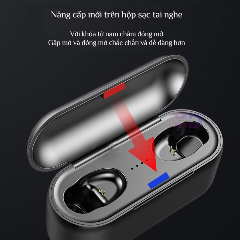 Tai nghe Bluetooth AMOI F9 BTH F9-5 bản 2022 không dây cảm ứng chống nước IPX5, chống ồn tích hợp sạc dự phòng 3000mAh