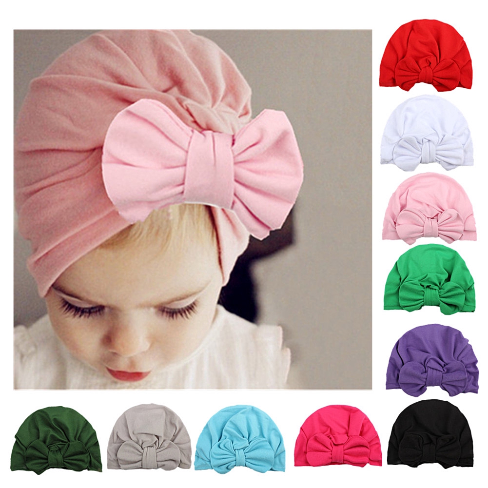 Mũ turban thắt nơ cho bé