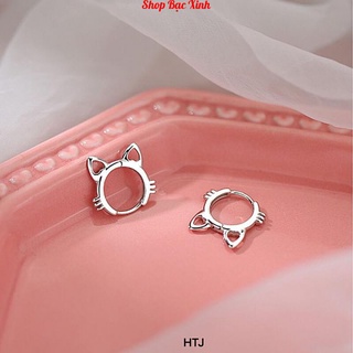 Bông tai bạc hình kitty xinh xắn.