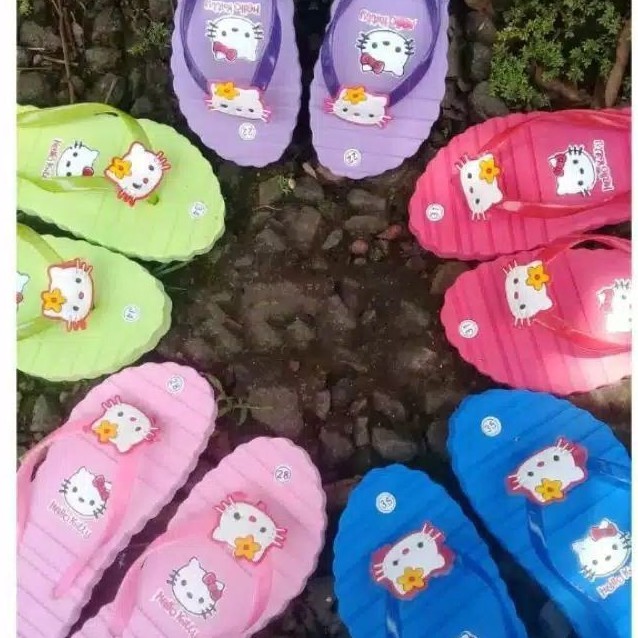 Giày Sandal Hình Đôi Mắt Hello Kitty Xinh Xắn Cho Bé Gái
