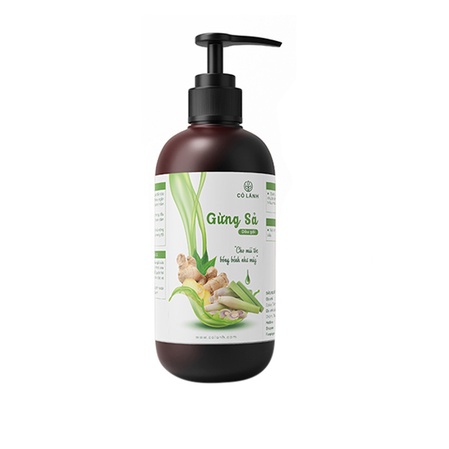 Dầu gội gừng sả thảo dược Cỏ Lành. Dành riêng cho da đầu dầu, tóc nhanh bết, nhiều gàu. Ngăn ngừa rụng tóc.
