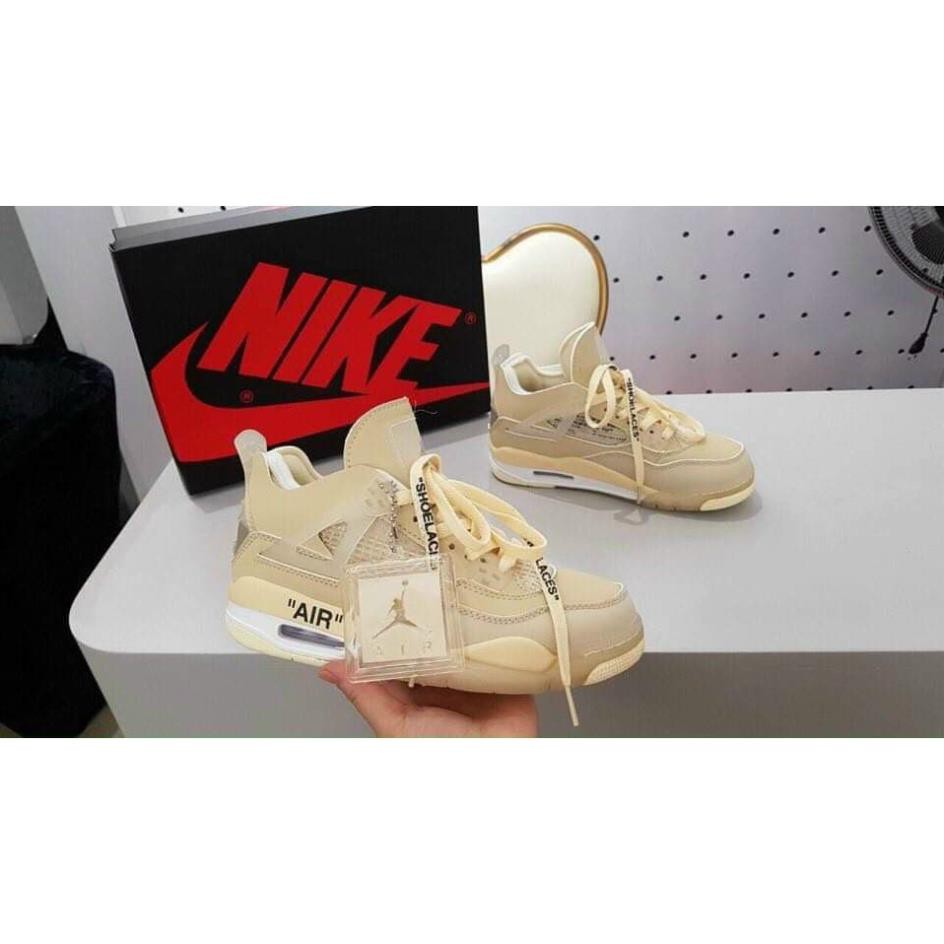 [Chuẩn 1:1 Full box/bill] Giày J0RDAN 4 Màu Kem CAO CẤP