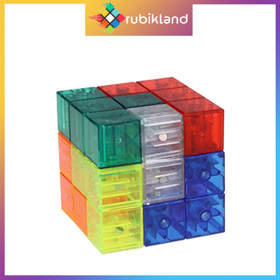 Khối Rubik Lắp Ráp Magic Magnetic Cube YongJun Nam Châm Trong Suốt Rubic Đồ Chơi Trí Tuệ Trẻ Em