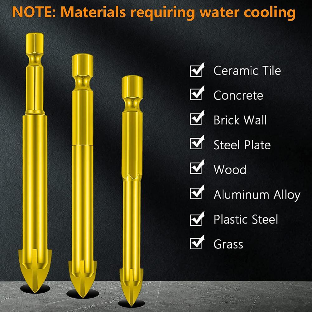 Mũi Khoan Kính Bê Tông Lục Giác 3~12mm Màu Vàng / Bạc I6L6