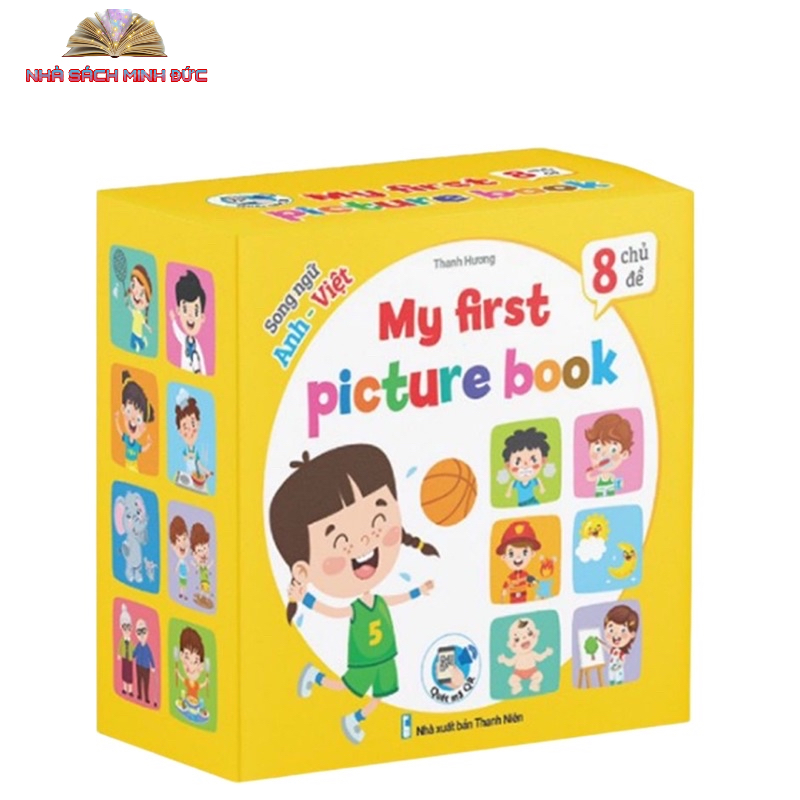 Flashcard - Bộ thẻ thư viện hình ảnh đầu tiên cho bé My First Picture Book 8 chủ đề song ngữ Anh Việt quét mã QR nghe