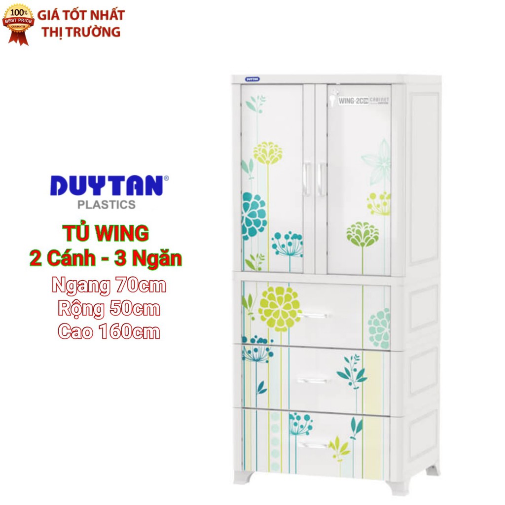 Tủ nhựa duy tân WING 2C-3N - DƯƠNG TẶNG 10 MÓC ÁO