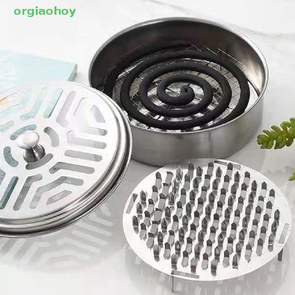 Khay Đựng Nhang Muỗi Hình Tròn Bằng Thép Không Gỉ Tiện Dụng
