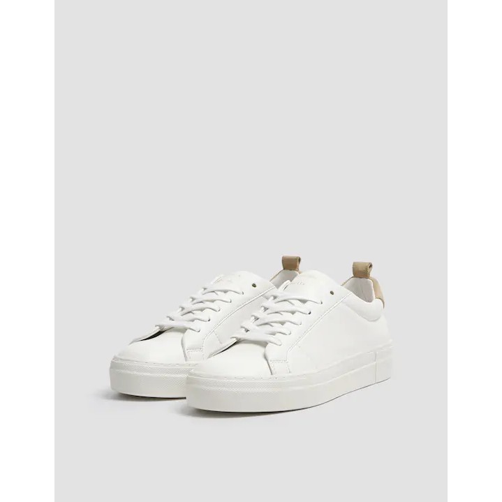 Giày Pull and Bear White urban trainers trắng - nâu