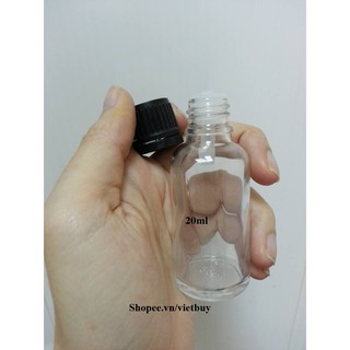 Chai thủy tinh trong nắp vặn đen 5ml - 100ml