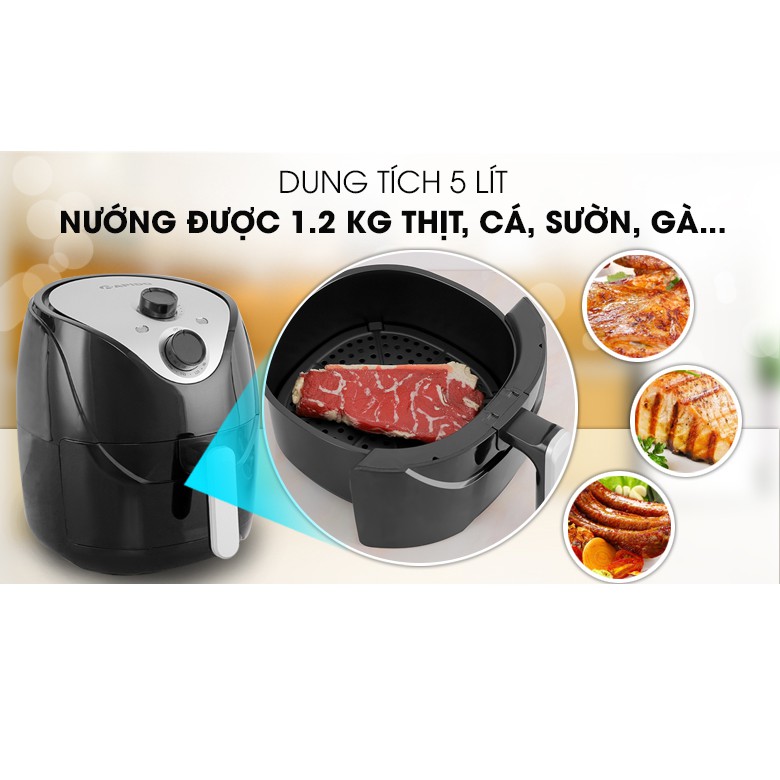 Nồi chiên không dầu Rapido, công suất 1500W,dung tích 5.0-RAF5.0- Bảo hành chính hãng {1 Đổi 1 }12 tháng