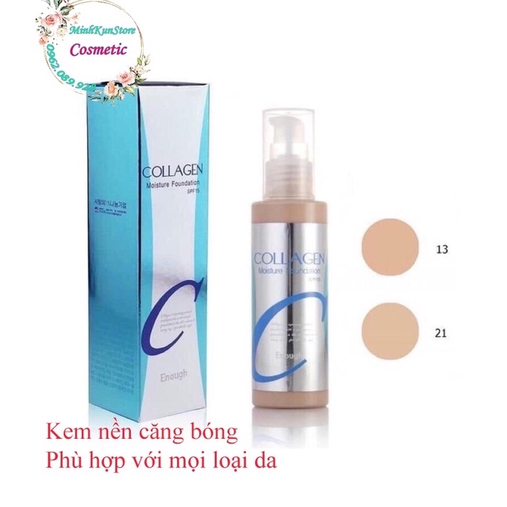 Kem nền Collagen enough 100ml chính hãng Hàn Quốc makeup phù hợp cho tất cả các loại da