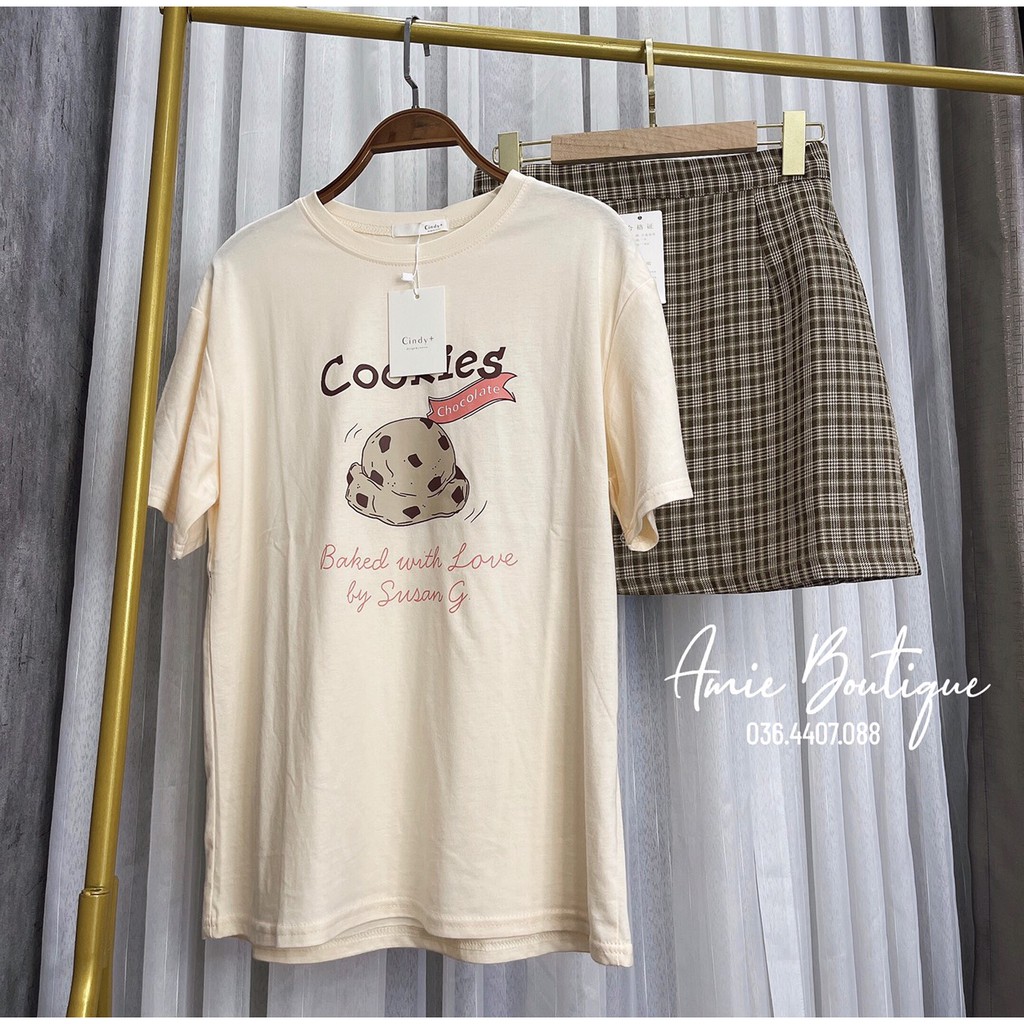 SET ÁO PHÔNG KÈM CHÂN VÁY KẺ SIÊU XINH.Chân Váy Kẻ Mix Áo Phông . Set Áo Thun Nude Mix Chân Váy . | BigBuy360 - bigbuy360.vn