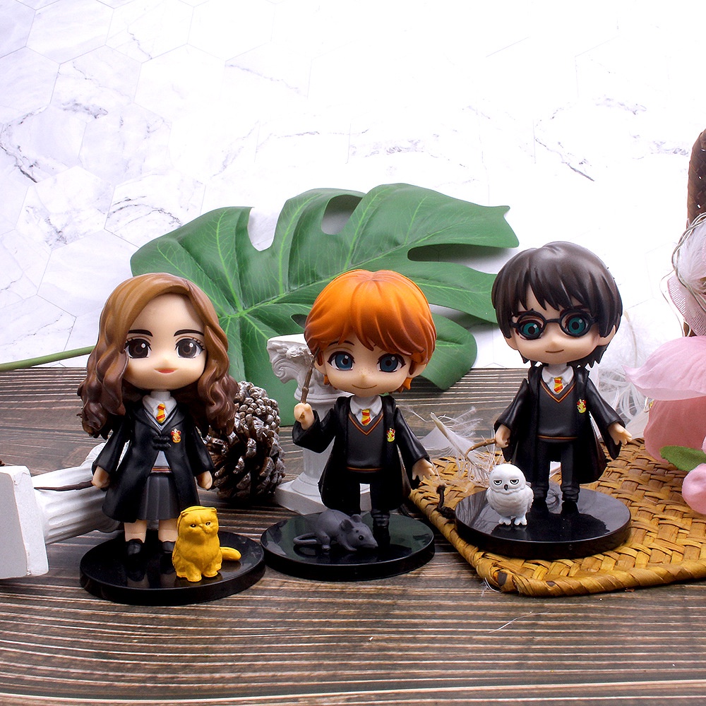 Set 3 Mô Hình Nhân Vật Phim Hoạt Hình Harry Potter Bằng PVC